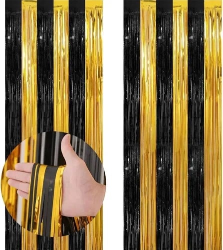 Cortina Metal Bicolor Dor/Neg Low Cost